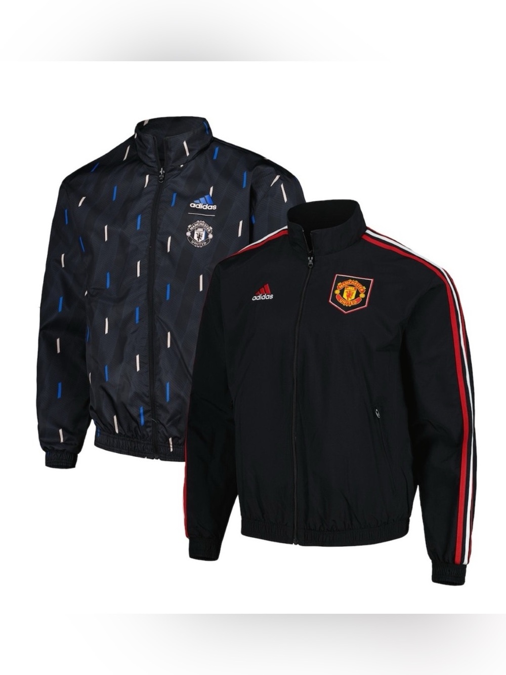 MANCHESTER UNITED x ADIDAS On Field Team Logo Anthem Reversible Zip Jacket NEW